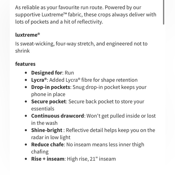 🍋SOLD🍋 Lululemon Swift Speed hi rise crop 21” - Picture 4 of 8